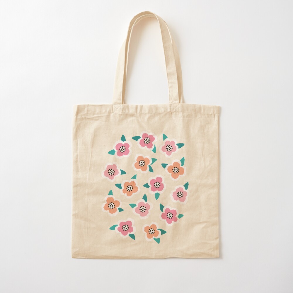 pink and black tote bag