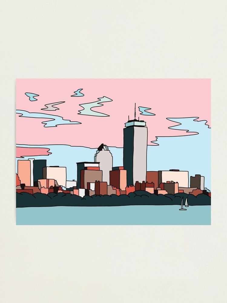 Alternate view of Boston skyline by Elebea Photographic Print