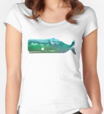 Sperm Whale wave Women's Fitted Scoop T-Shirt
