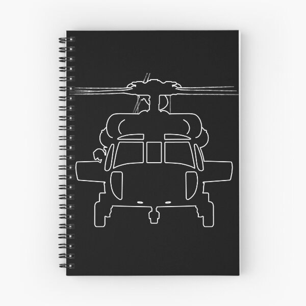 Aperçu de l'œuvre Graphique de contour de l'hélicoptère Black Hawk (blanc) créée et vendue par soitwouldseem.