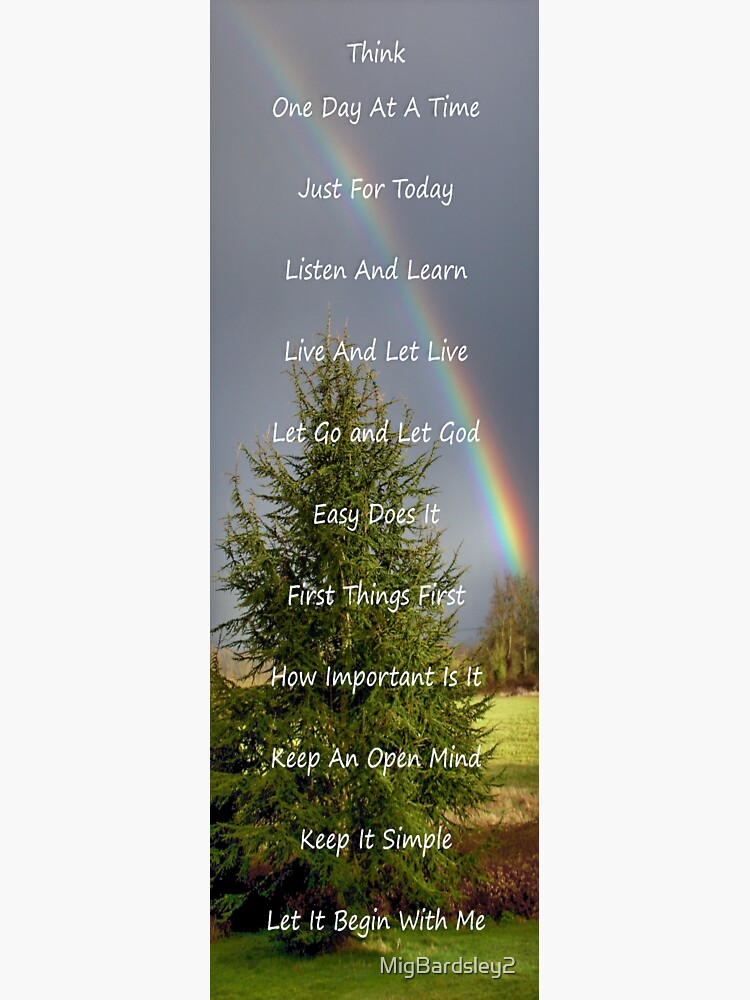 "Al Anon Rainbow slogans" Sticker for Sale by MigBardsley2 Redbubble