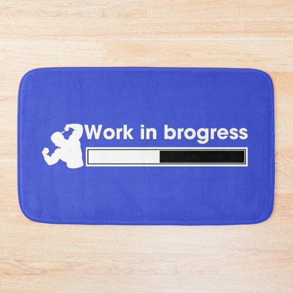 Item preview, Work in Brogress, White on blue designed and sold by Pawgyle.
