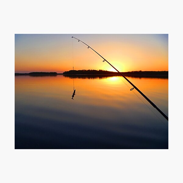 Riverside Tranquility. Fishing Rod and Spinning Reel at Sunrise by