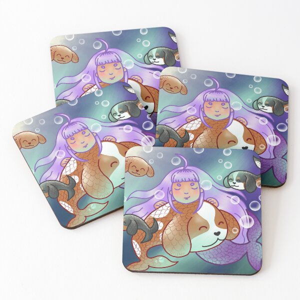 Item preview, Cavalier King Charles Spaniel - A Mermaid and her Cavalier friends designed and sold by jollyinu.