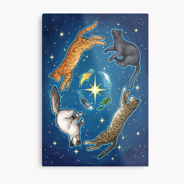 Elemental Cats Metal Print