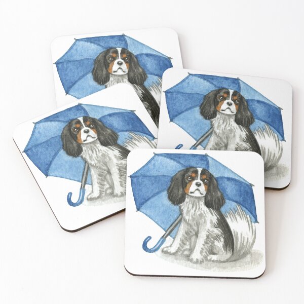 Item preview, Cavalier King Charles Spaniel - Tri-colour Blue Umbrella designed and sold by jollyinu.