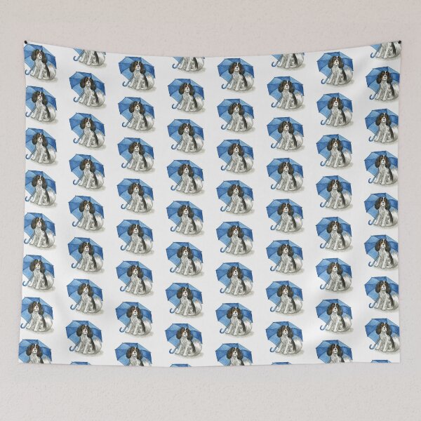 Item preview, Cavalier King Charles Spaniel - Tri-colour Blue Umbrella designed and sold by jollyinu.