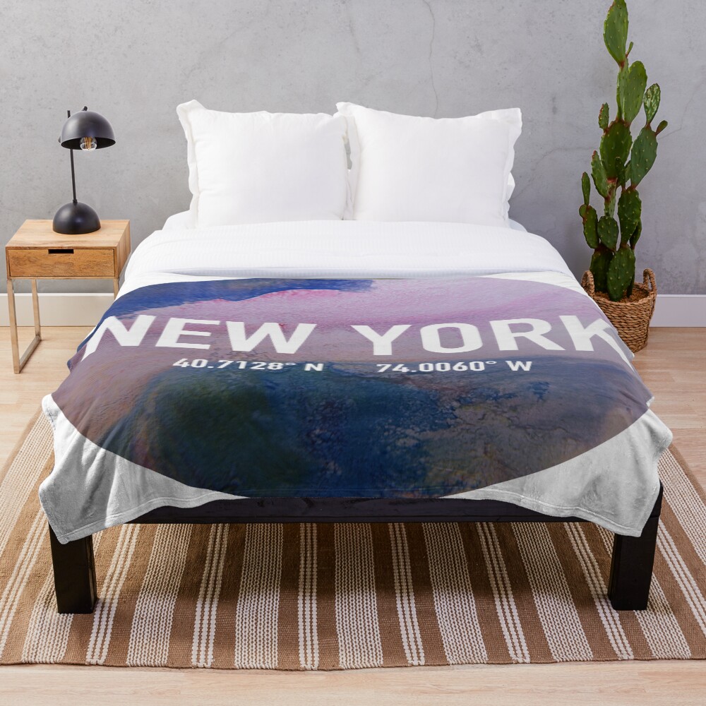 New York Coordinates on a throw blanket