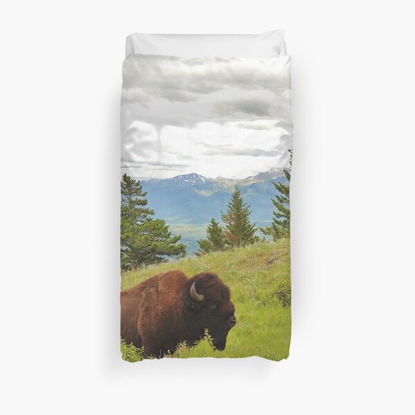 Spring Bison Duvet Cover