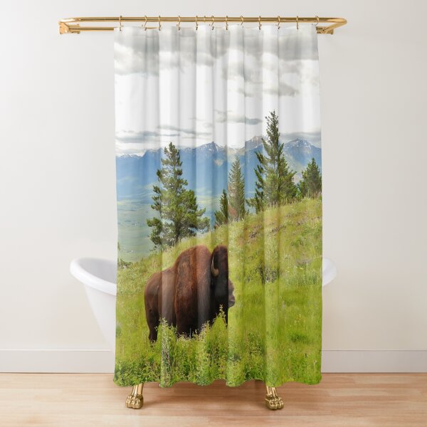 Spring Bison Shower Curtain