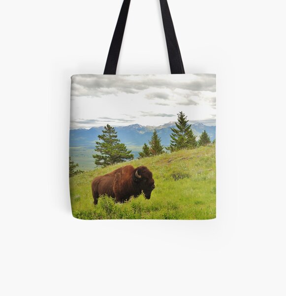 Spring Bison All Over Print Tote Bag