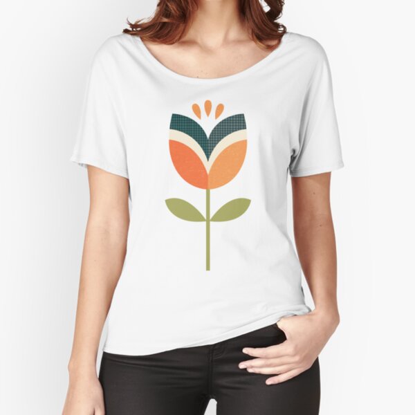 Item preview, Retro Tulip - Orange and Olive Green designed and sold by Daisy Beatrice.