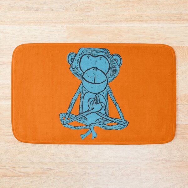 Item preview, Monkey, Cheeky Monkey, blue on orange. designed and sold by krisevansart.