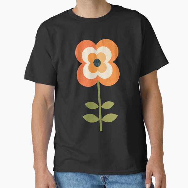 Item preview, Retro Flower - Orange and Charcoal designed and sold by Daisy Beatrice.