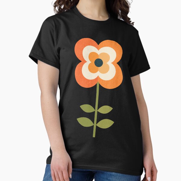 Item preview, Retro Flower - Orange and Charcoal designed and sold by Daisy Beatrice.