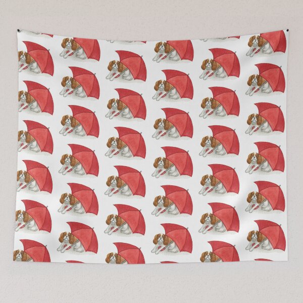 Item preview, Cavalier King Charles Spaniel - Red Umbrella Blenheim designed and sold by jollyinu.