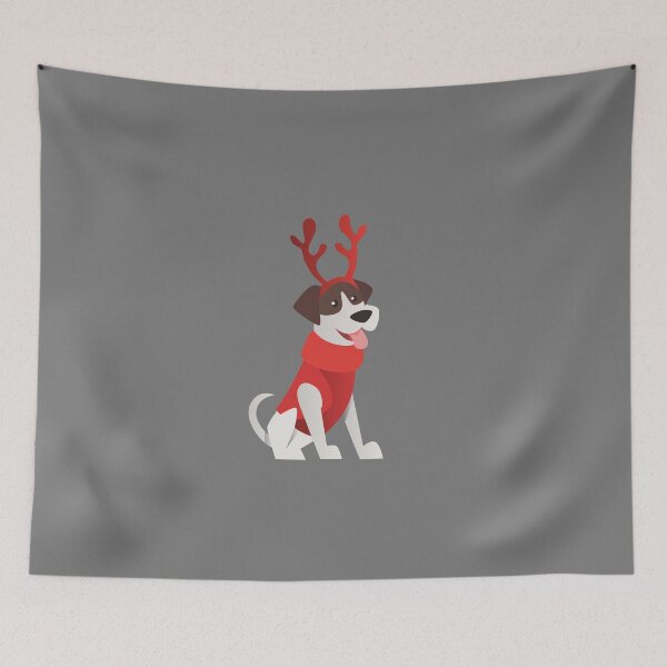 Item preview, Christmas Border Collie - Christmas Dog With Reindeer Horns designed and sold by EyeLoveAnimals.