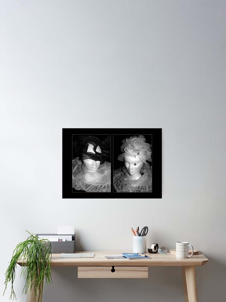 Thumbnail 2 of 3, Poster, Tulle hats and collars - BW designed and sold by steppeland.