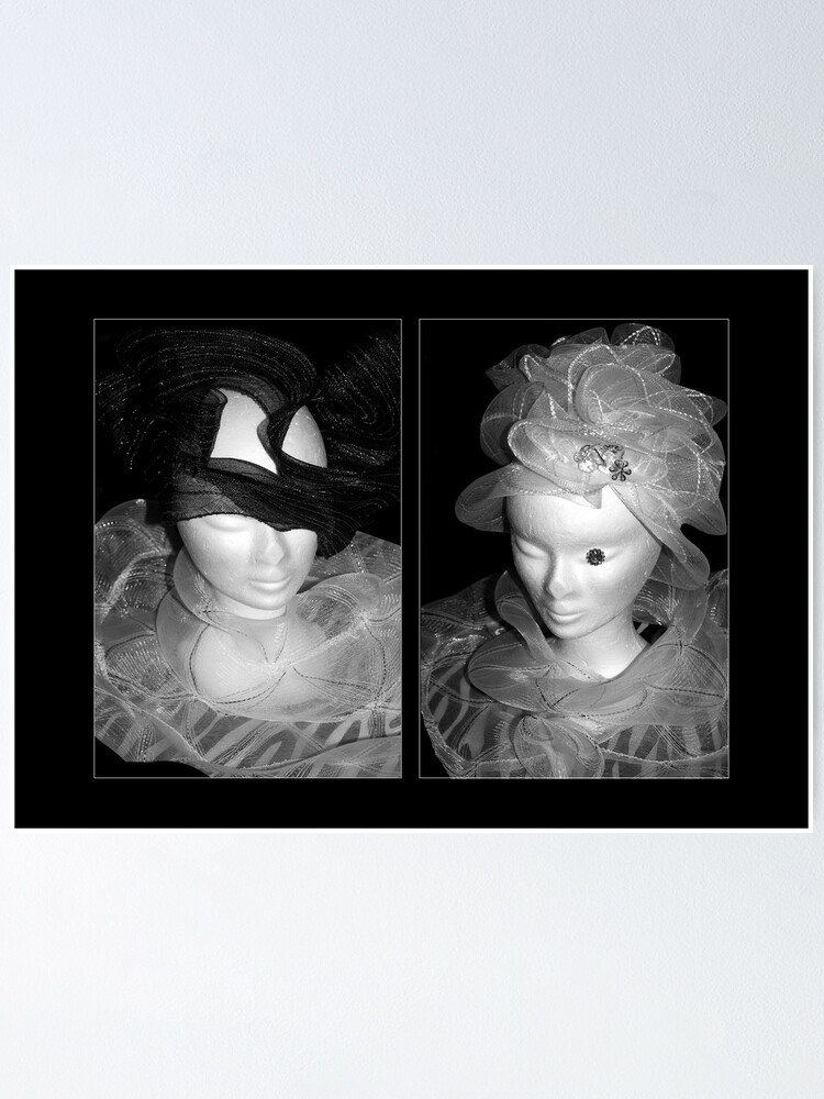 Thumbnail 1 of 3, Poster, Tulle hats and collars - BW designed and sold by steppeland.