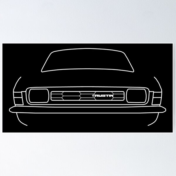 Item preview, Austin Allegro classic car outline graphic (white) designed and sold by soitwouldseem.