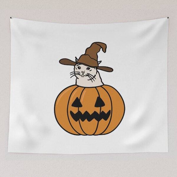 Item preview, Crying Cat Meme In Pumpkin For Halloween designed and sold by plumpjose.