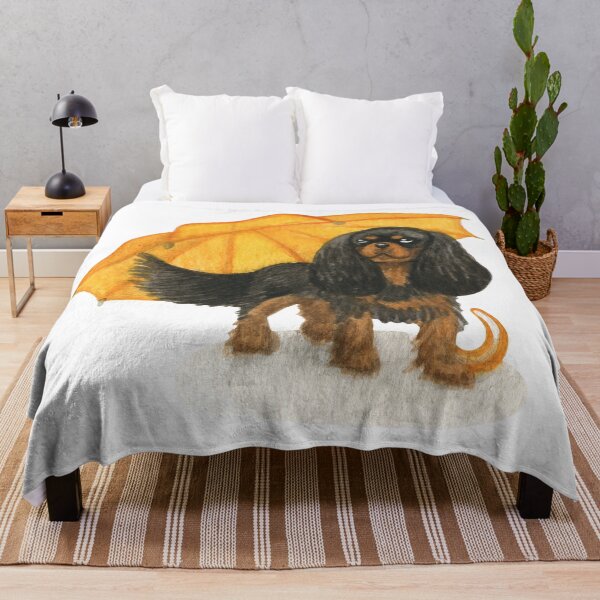 Item preview, Cavalier King Charles Spaniel - Yellow Umbrella Black and Tan designed and sold by jollyinu.