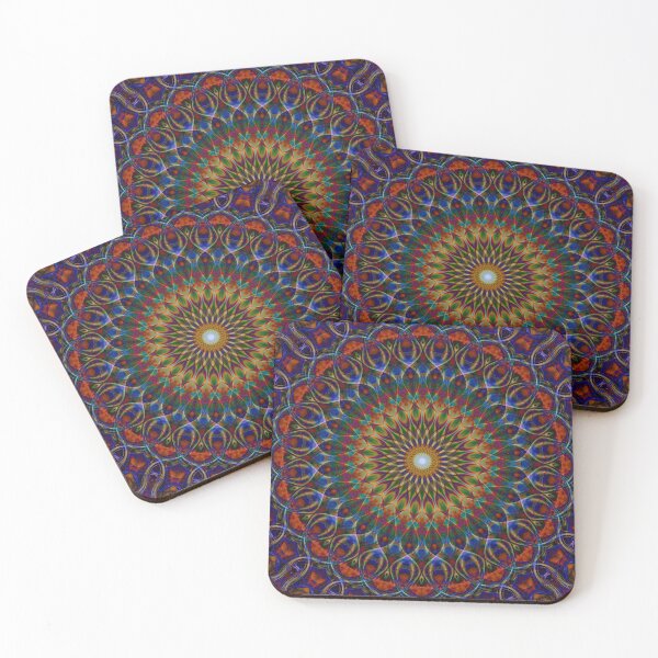 Item preview, Mandala in blue, red and golden color designed and sold by JBlaminsky.