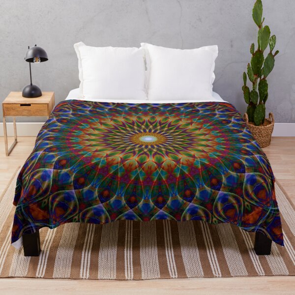 Item preview, Mandala in blue, red and golden color designed and sold by JBlaminsky.
