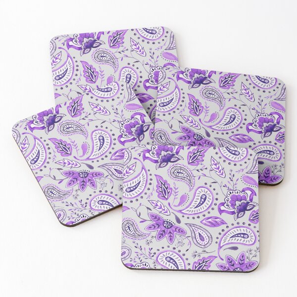 Item preview, Watercolor Purple Floral Paisley - Gray designed and sold by Beatitudes Design.