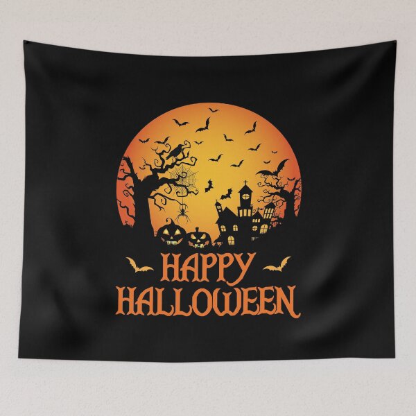 Item preview, Haunted House Spider Cobweb Bat Crow Moonlit Gourd. designed and sold by MAXXEXCHANGE.
