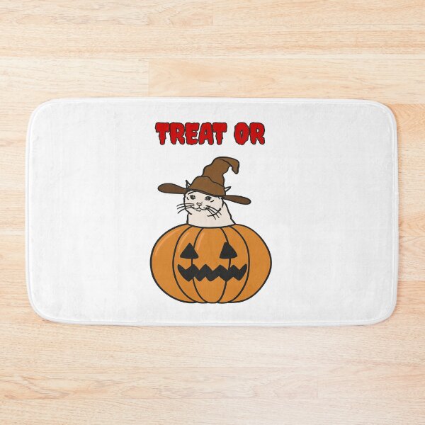 Item preview, Trick or Treating Bloody Halloween Meme of a Crying Cat In Jack O Lantern designed and sold by plumpjose.