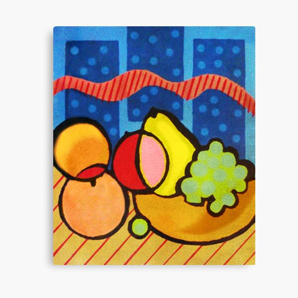 Colorful Pop-Art Fruit Basket Fine Art Print for home decor Canvas Print