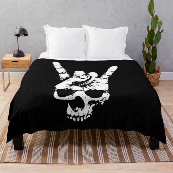 Item preview, heavy metal skull with devil horns hand designed and sold by TShirtsByMs.