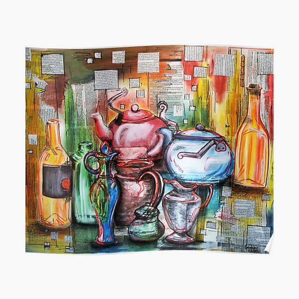 Colorful Kitchen Jars fine art print Poster