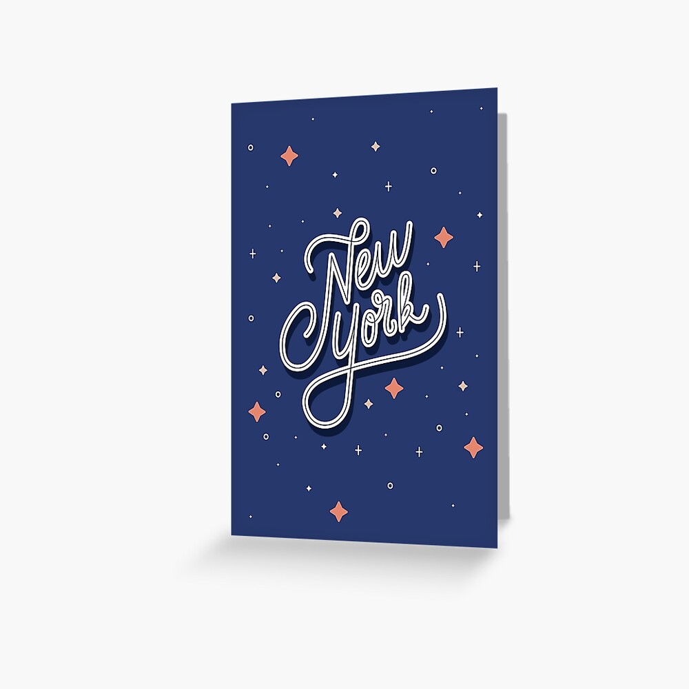 New York Independent Bookstores City Map Greeting Card