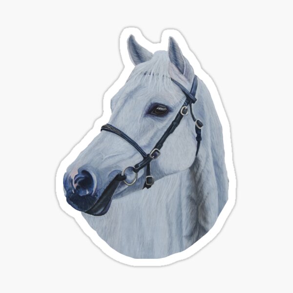 Item preview, Portrait de cheval blanc, Kyneton Moorlight designed and sold by cathyscreations.
