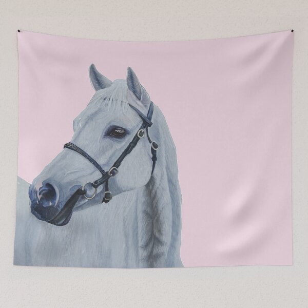 Item preview, White horse portrait, Kyneton Moorlight designed and sold by cathyscreations.