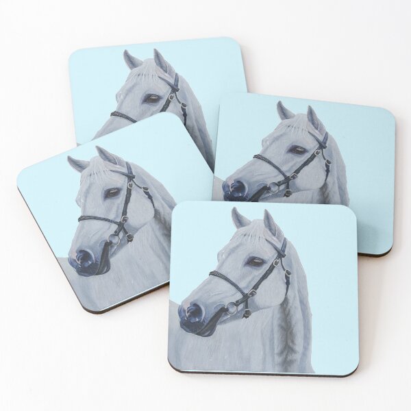 Item preview, White horse portrait, Kyneton Moorlight designed and sold by cathyscreations.