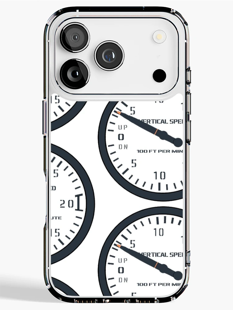 Thumbnail 1 of 5, iPhone Case, Vertical Speed Indicator VSI Flight Instruments Sticker designed and sold by Designed for Flight.