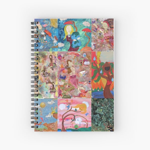 Whimisical Beautiful Detour Collection Collage Spiral Notebook