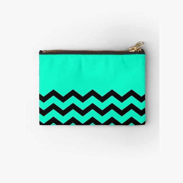 Item preview, BLACK AND AQUA CHEVRON ZIG ZAG  HALF TONE PATTERN - BY OZCUSHIONSTOO designed and sold by ozcushionstoo.