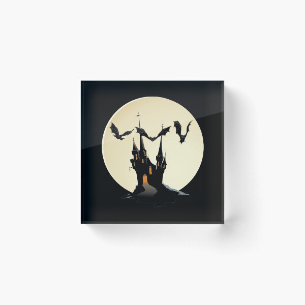 Item preview, Ghost castle in the moonlight with bats. designed and sold by emphatic.