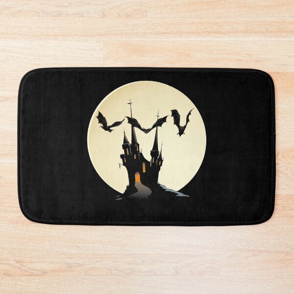 Item preview, Ghost castle in the moonlight with bats. designed and sold by emphatic.
