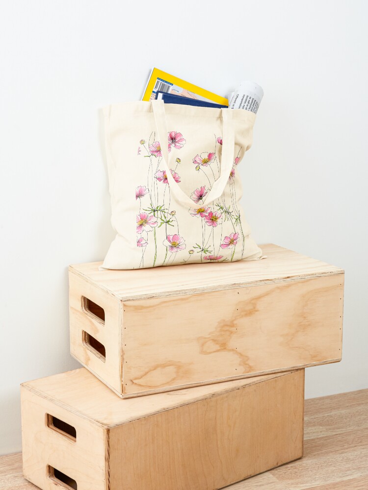 Alternate view of Pink Cosmos Flowers Tote Bag