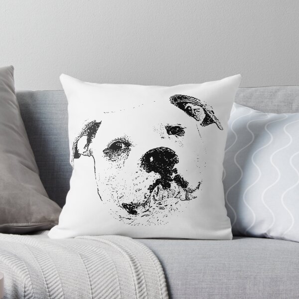 American Bulldog Throw Pillow Case 