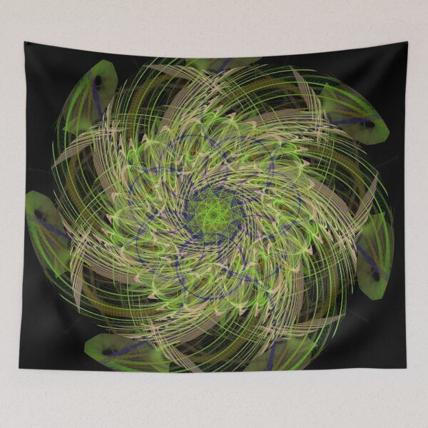 Item preview, Peacock Flurry: a gorgeous wreath of greens and blues, elegant in many hues | Fractal Art designed and sold by Brian Kroijer.