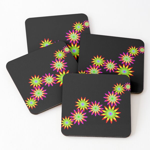 Item preview, Fluorescent multi-colored graphic flowers designed and sold by Astralia.