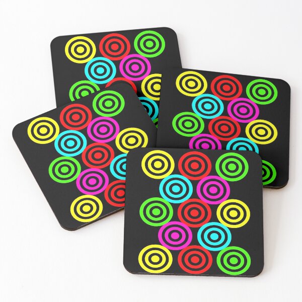 Aperçu de l'œuvre Couleurs cibles mini cercles fluorescents paterne créée et vendue par Astralia.