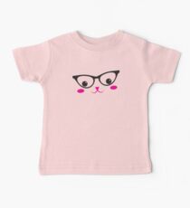 CUTE KAWAII kitty with glasses Baby T-Shirt