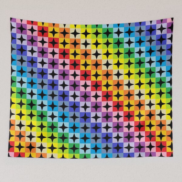 Item preview, Broader Spectrum Rainbow Black 4 Point Stars  designed and sold by lornakay.